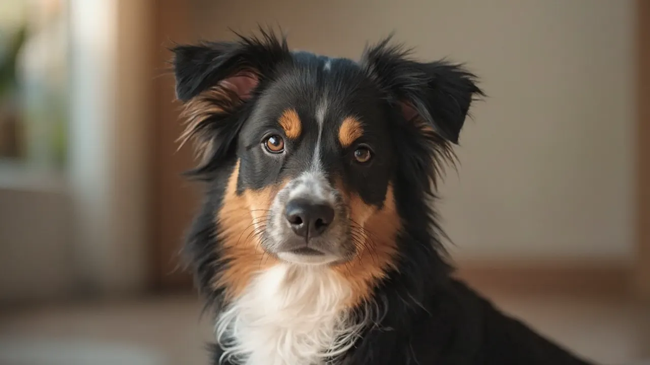 Australian Shepherd after de-matting grooming