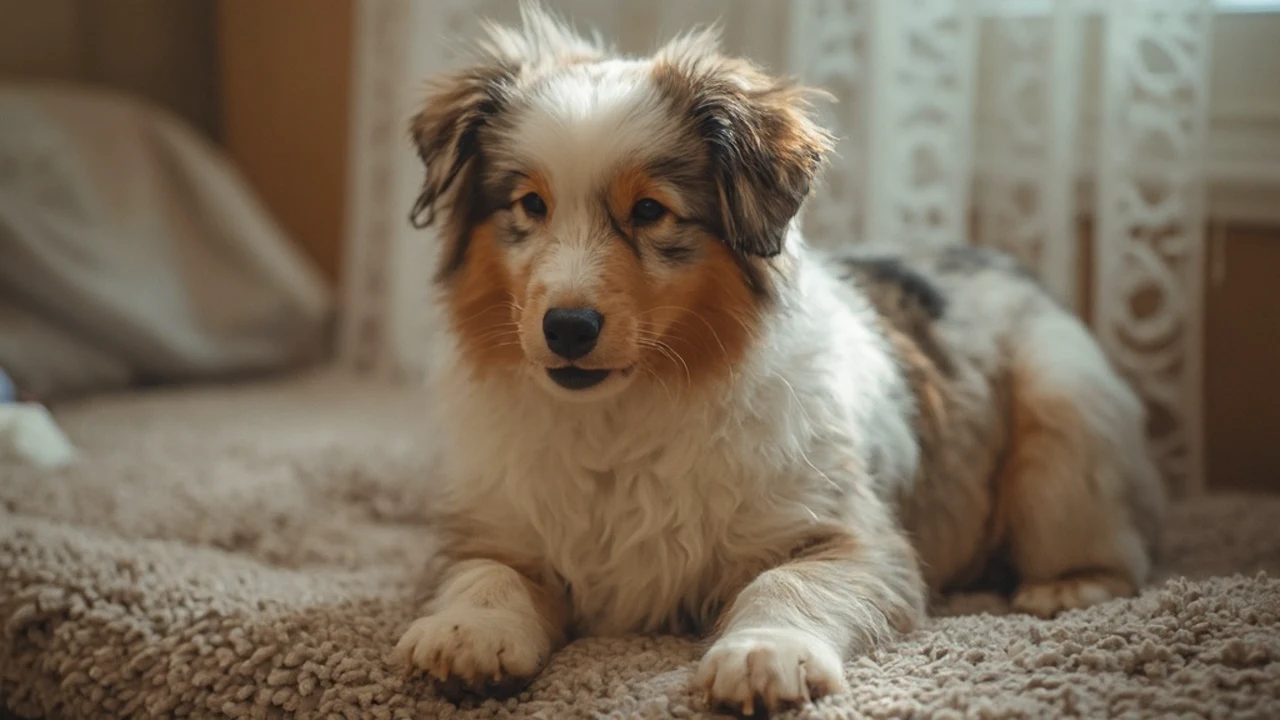 Australian Shepherd after grooming