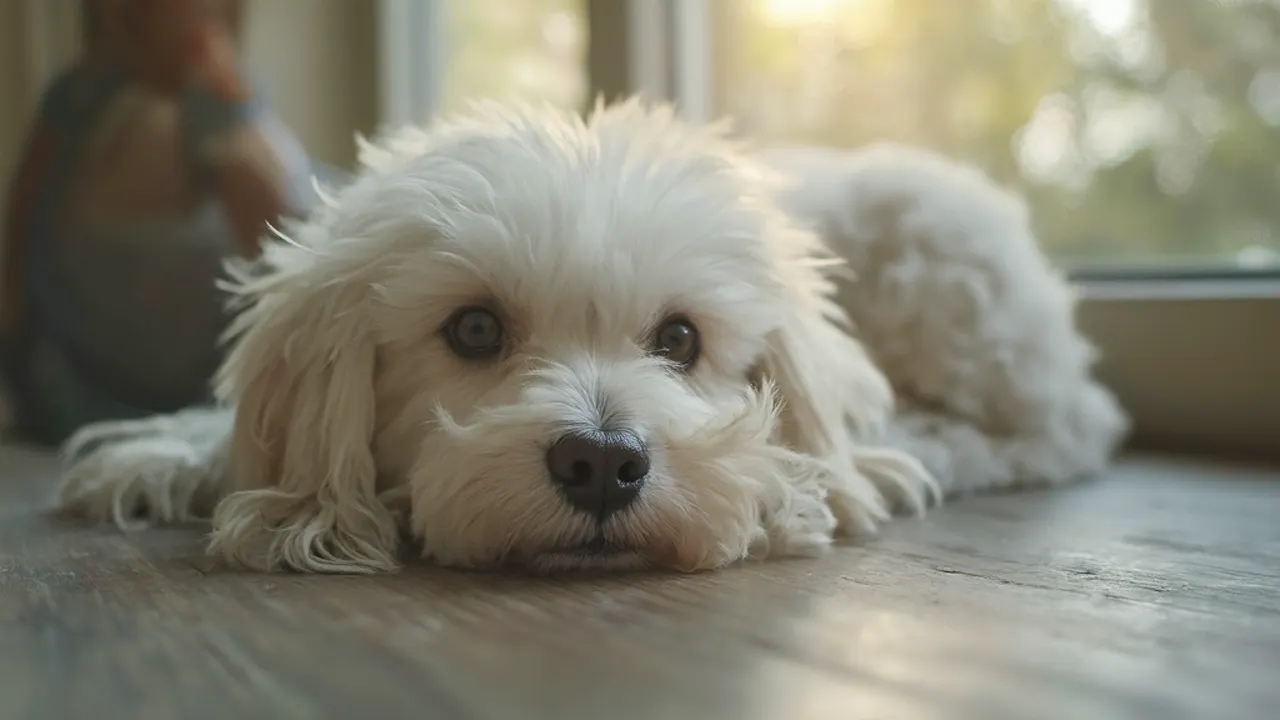 Bichon Frise after de-matting grooming