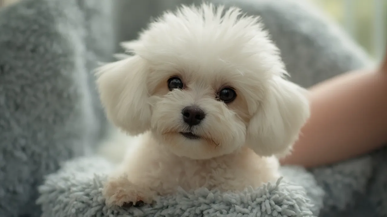 Bichon Frise after maintenance trim grooming