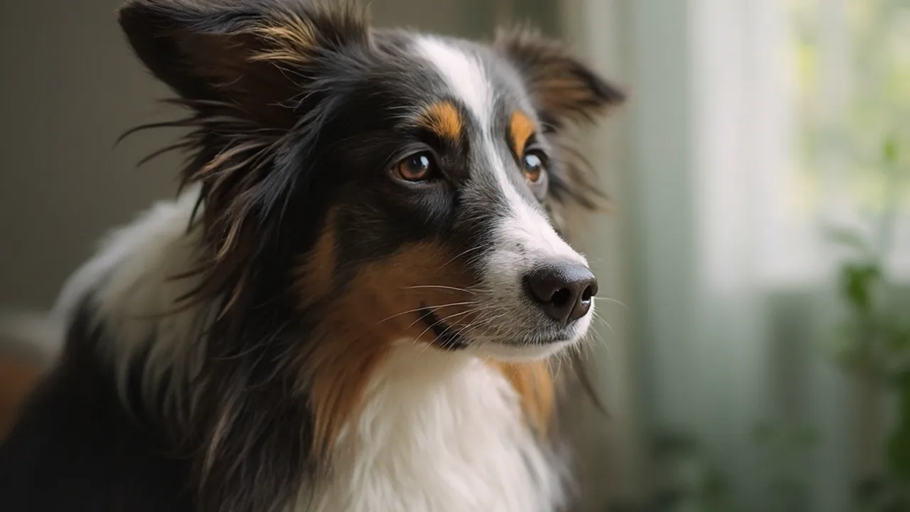 Border Collie after de-matting grooming