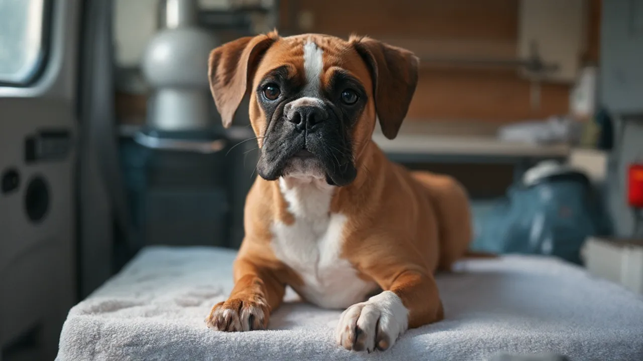 Boxer after maintenance trim grooming