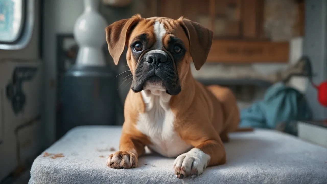 Boxer before grooming