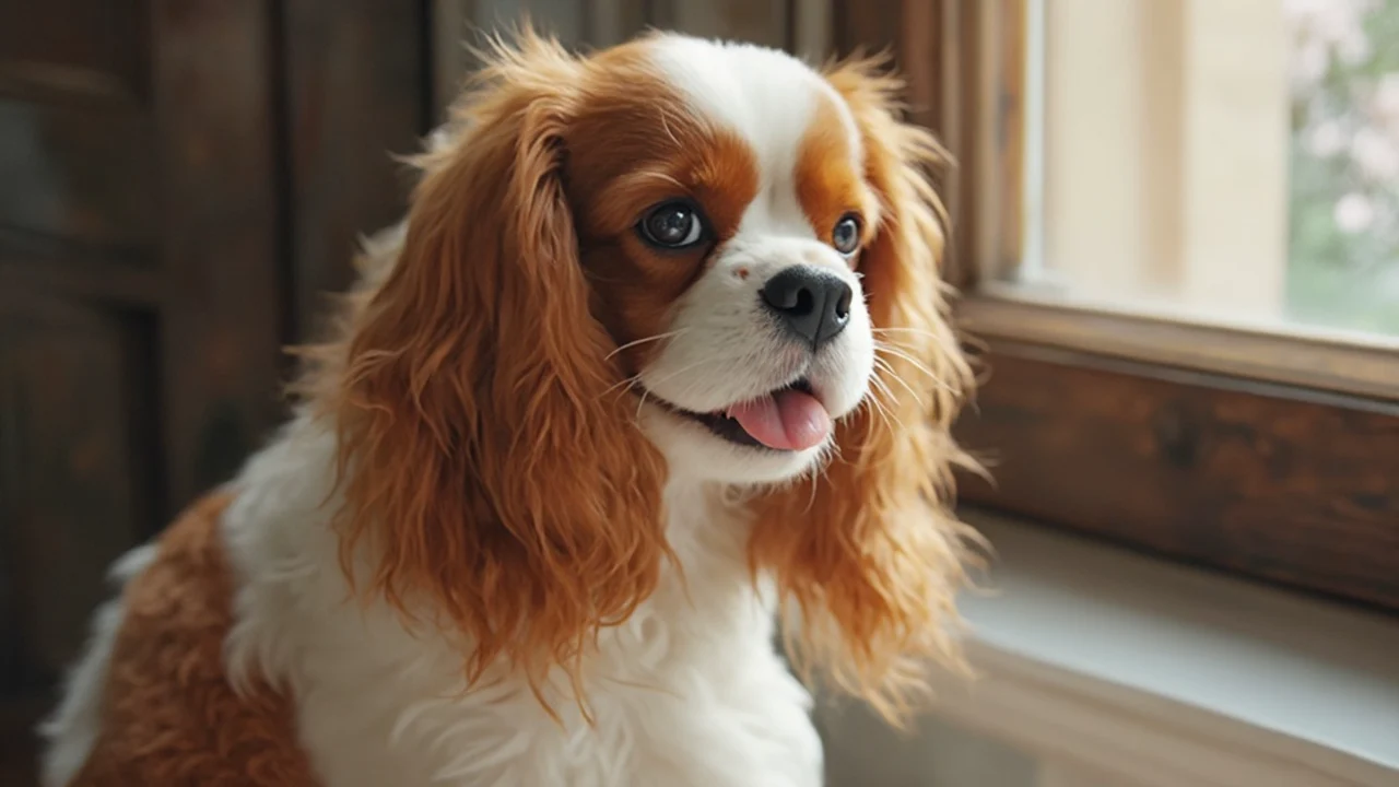 Cavalier King Charles Spaniel after grooming