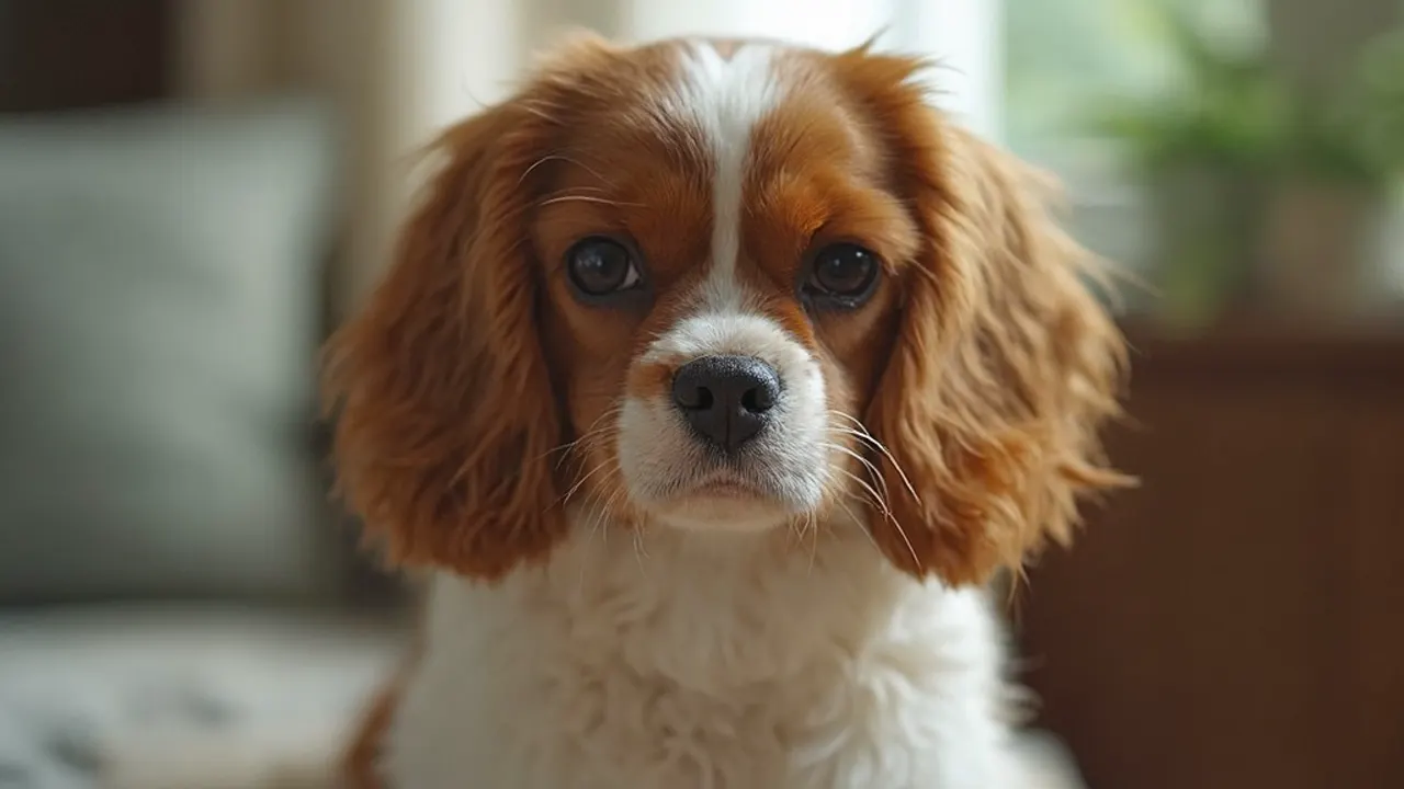 Cavalier King Charles Spaniel after maintenance trim grooming