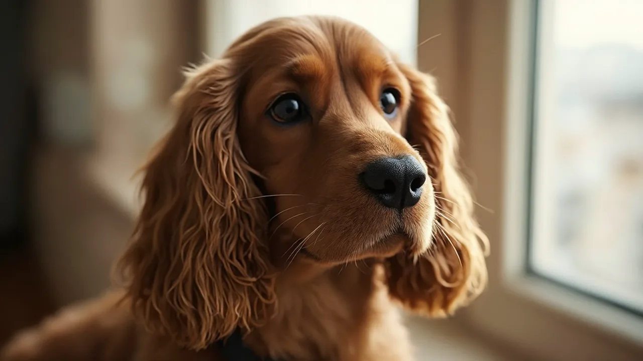 Cocker Spaniel after de-matting grooming