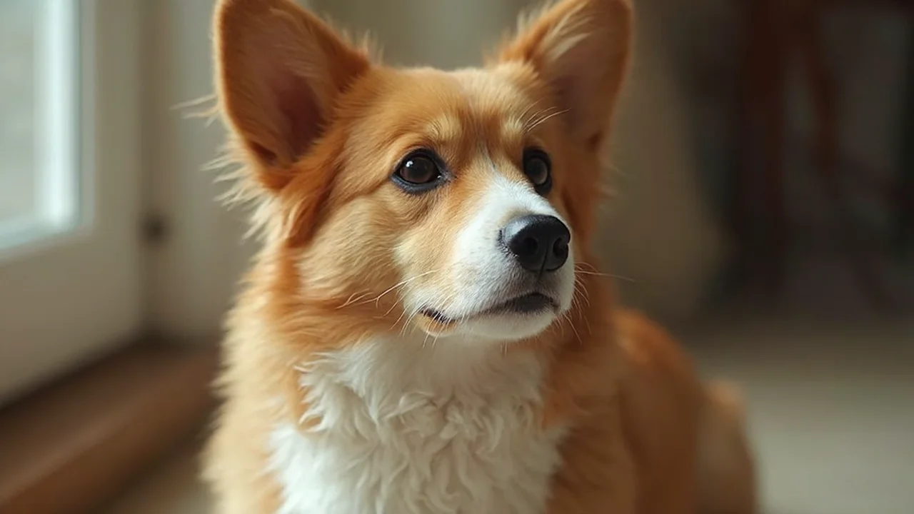 Pembroke Welsh Corgi after de-matting grooming