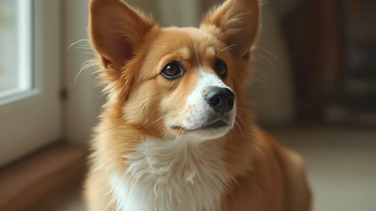 Pembroke Welsh Corgi before grooming