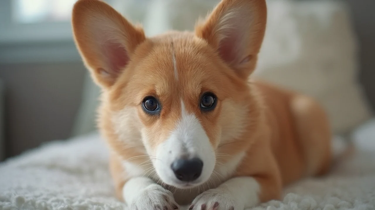 Pembroke Welsh Corgi before grooming