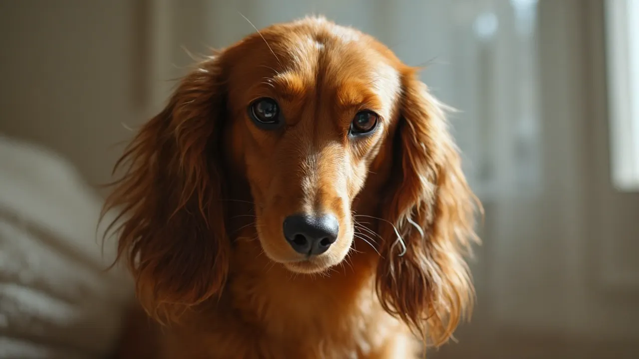 Dachshund after de-matting grooming