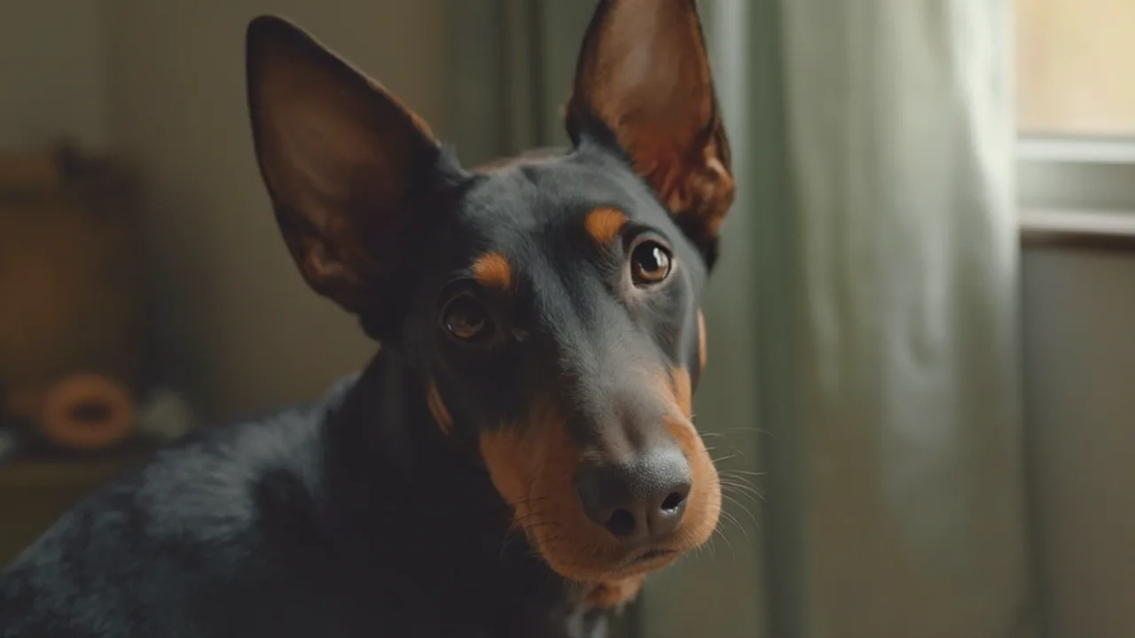 Doberman Pinscher after de-matting grooming