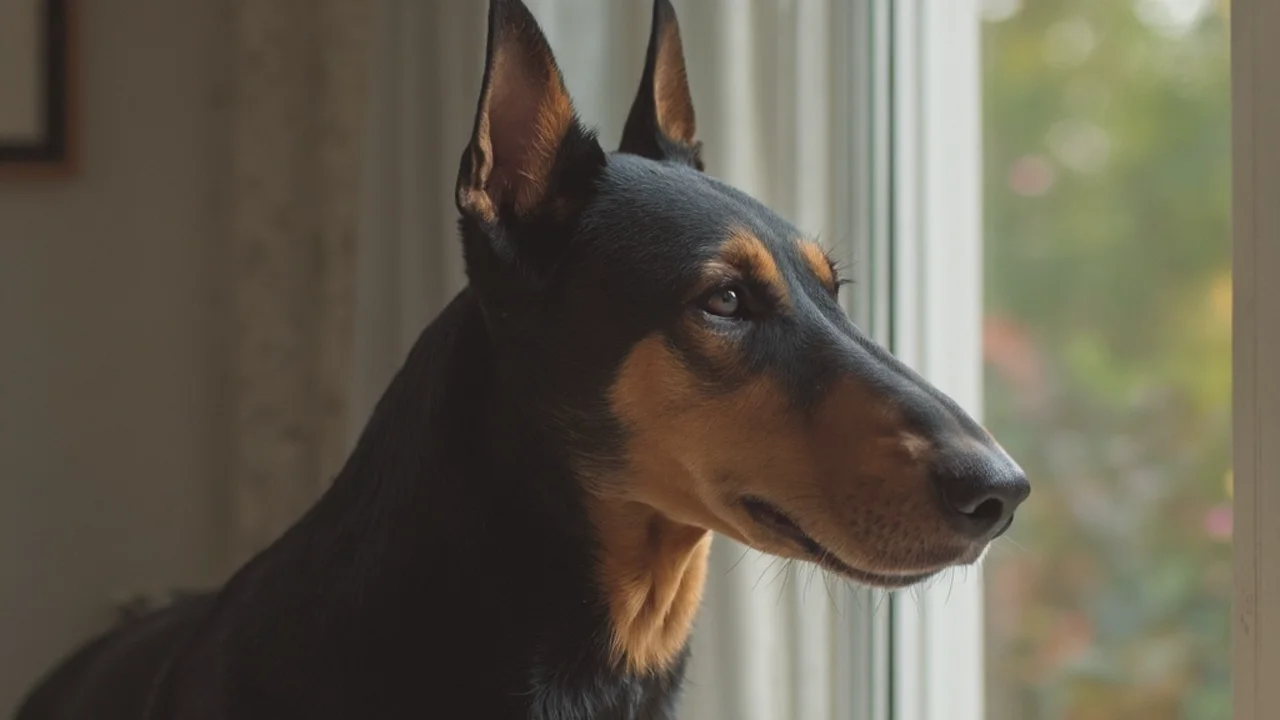 Doberman Pinscher before grooming