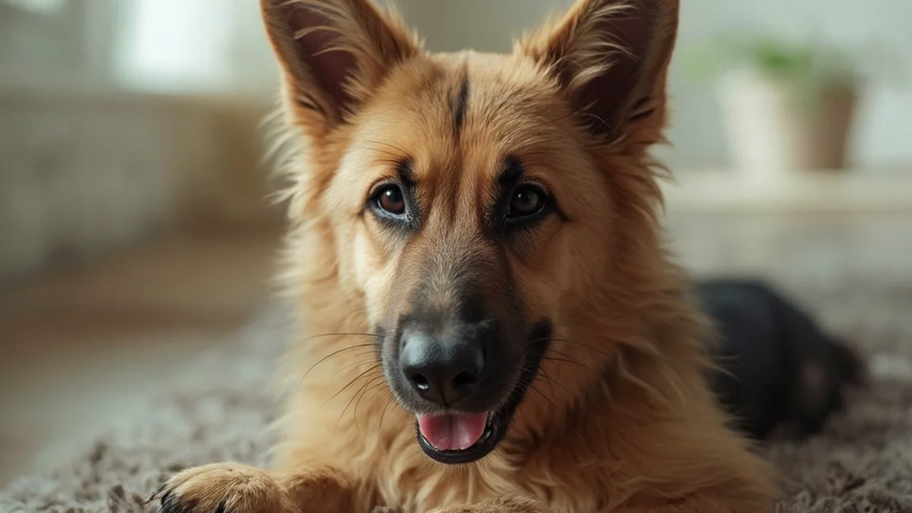 German Shepherd after grooming