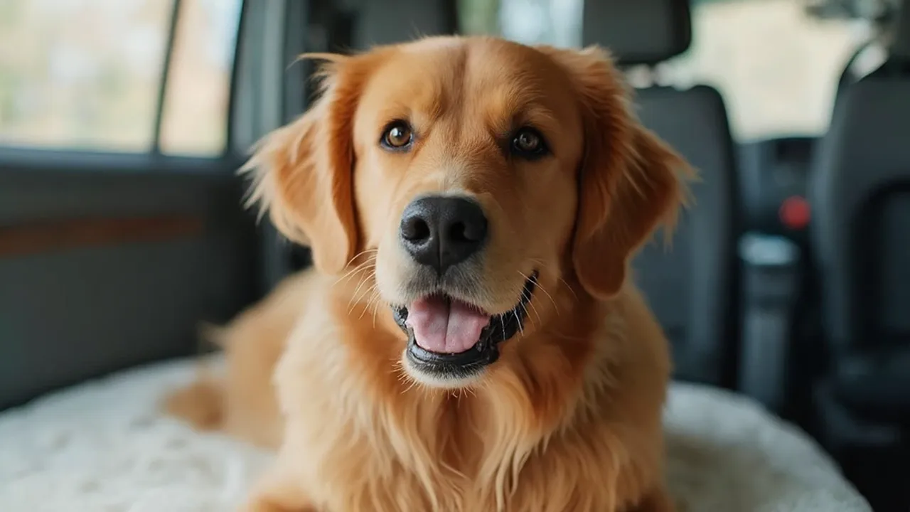 Golden Retriever after de-matting grooming