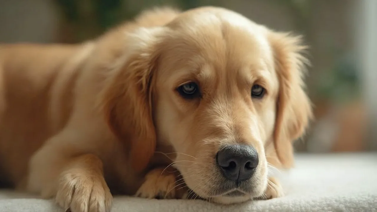 Golden Retriever after maintenance trim grooming