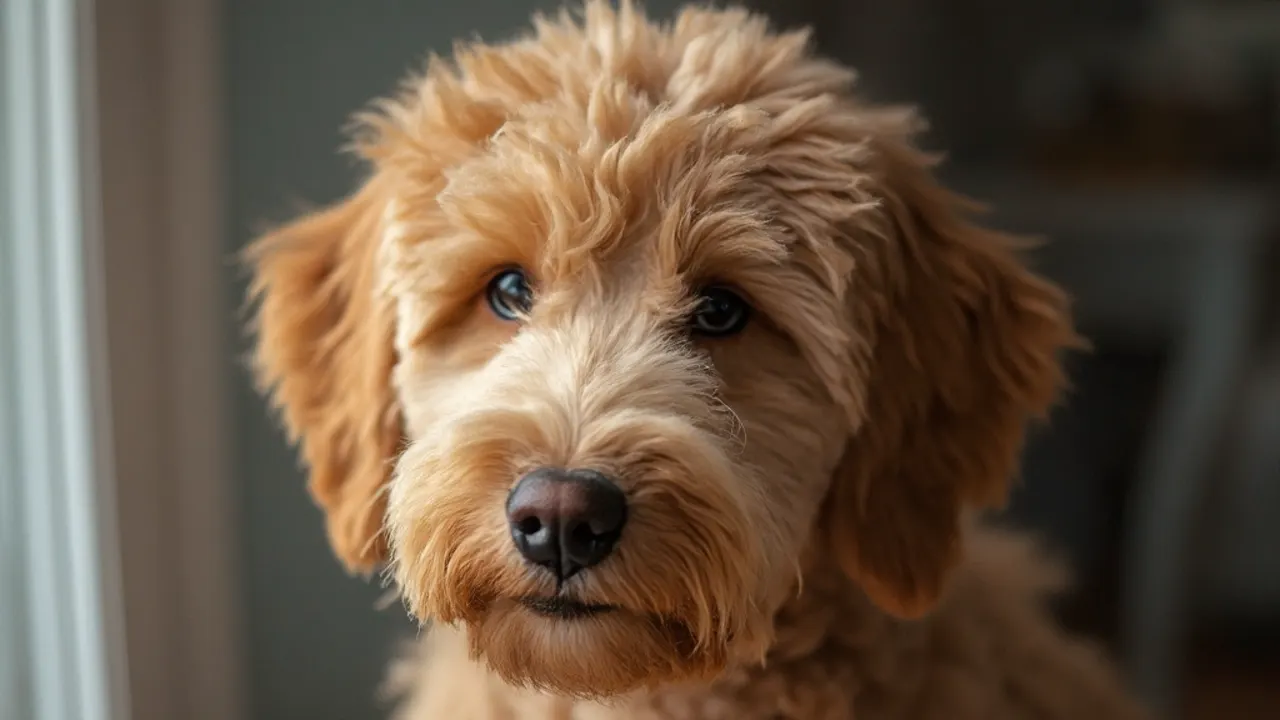 Goldendoodle after de-matting grooming