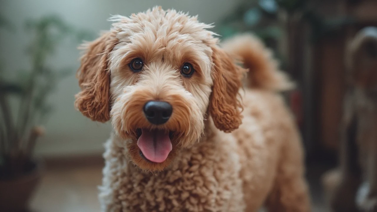 Goldendoodle before grooming