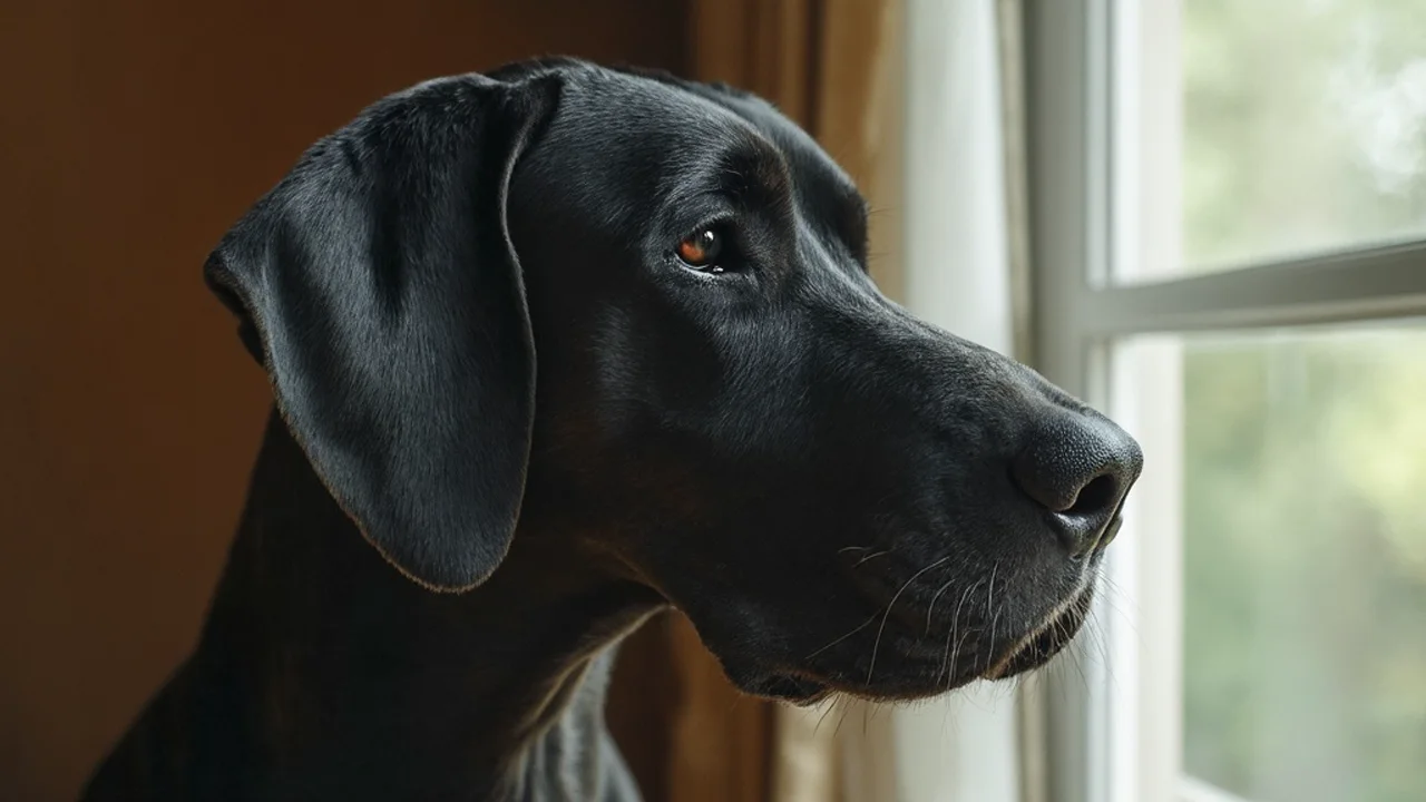 Great Dane after de-matting grooming