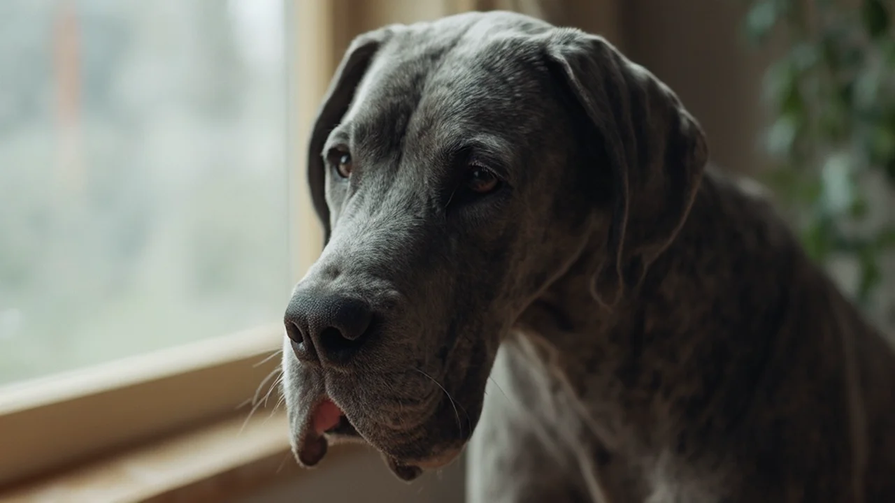 Great Dane after maintenance trim grooming