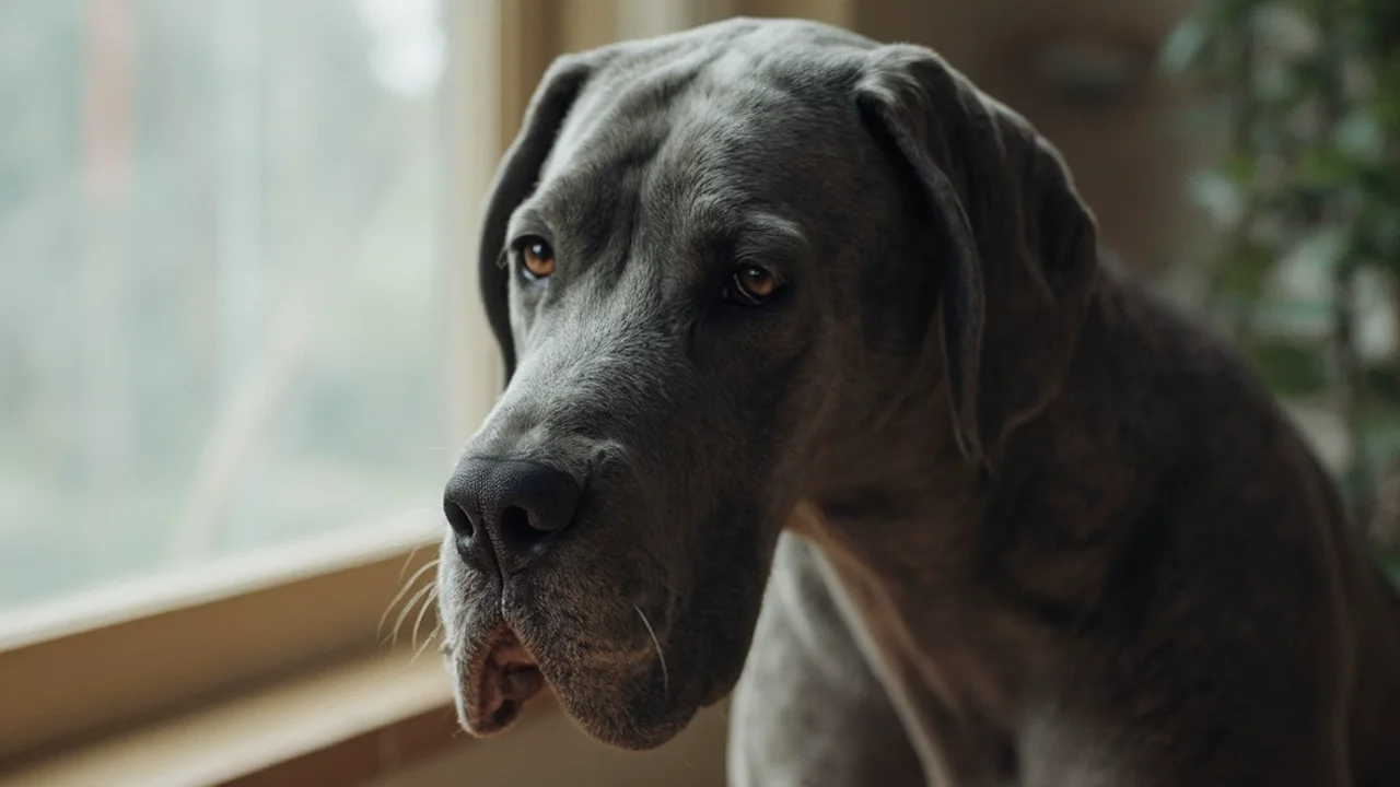 Great Dane before grooming