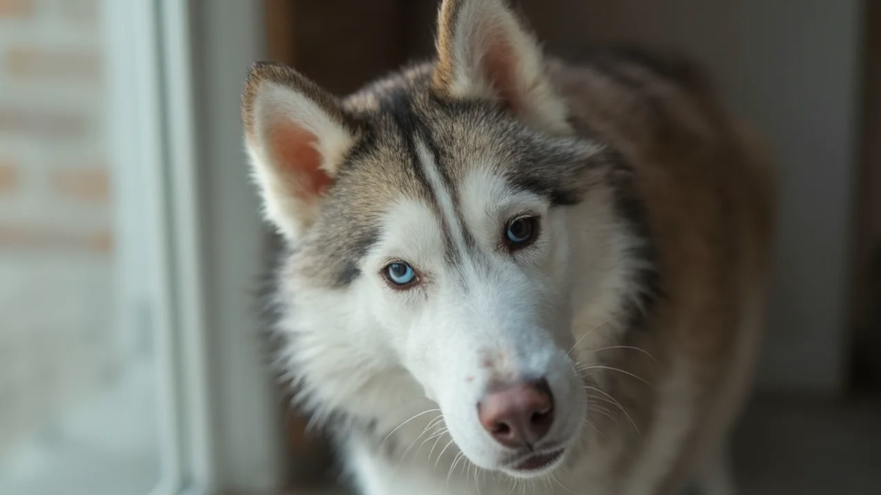 Siberian Husky before grooming