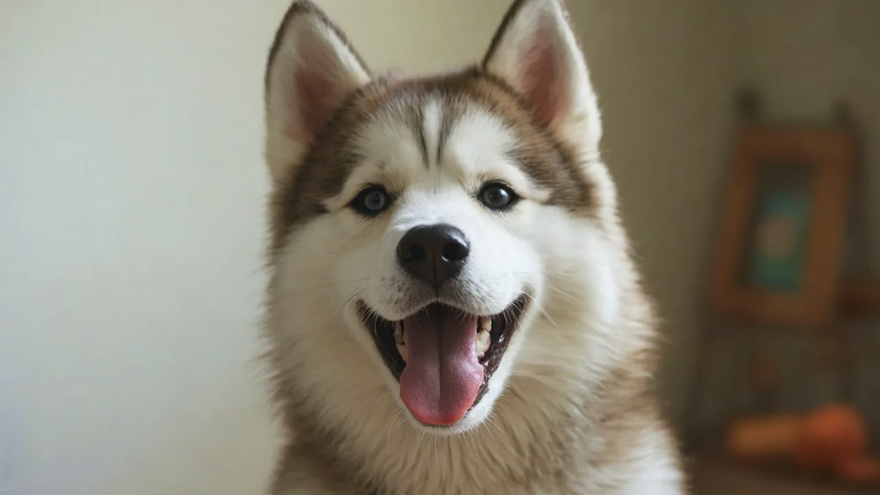 Siberian Husky after grooming