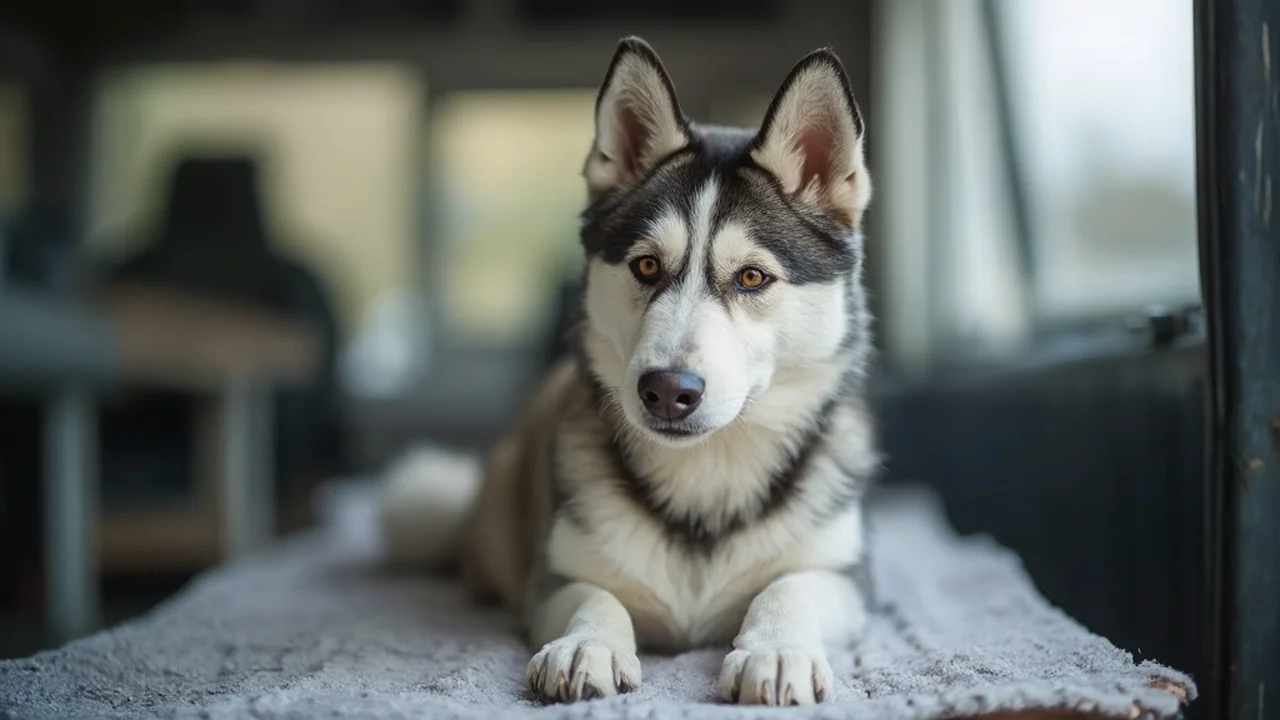 Siberian Husky before grooming