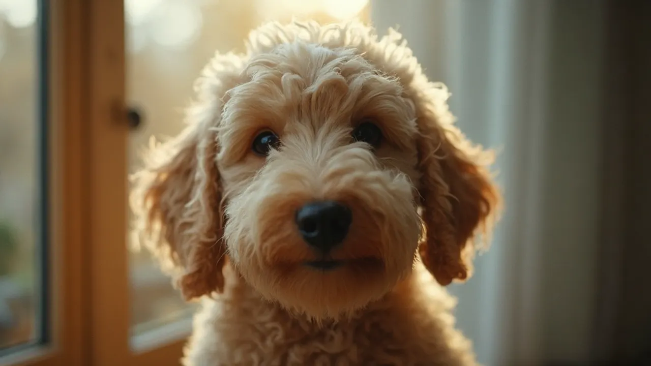 Labradoodle after de-matting grooming