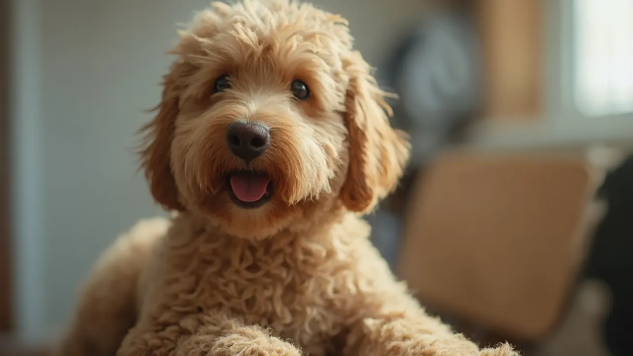 Labradoodle before grooming