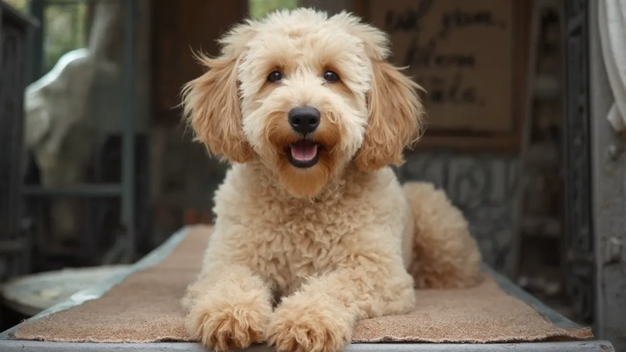 Labradoodle before grooming