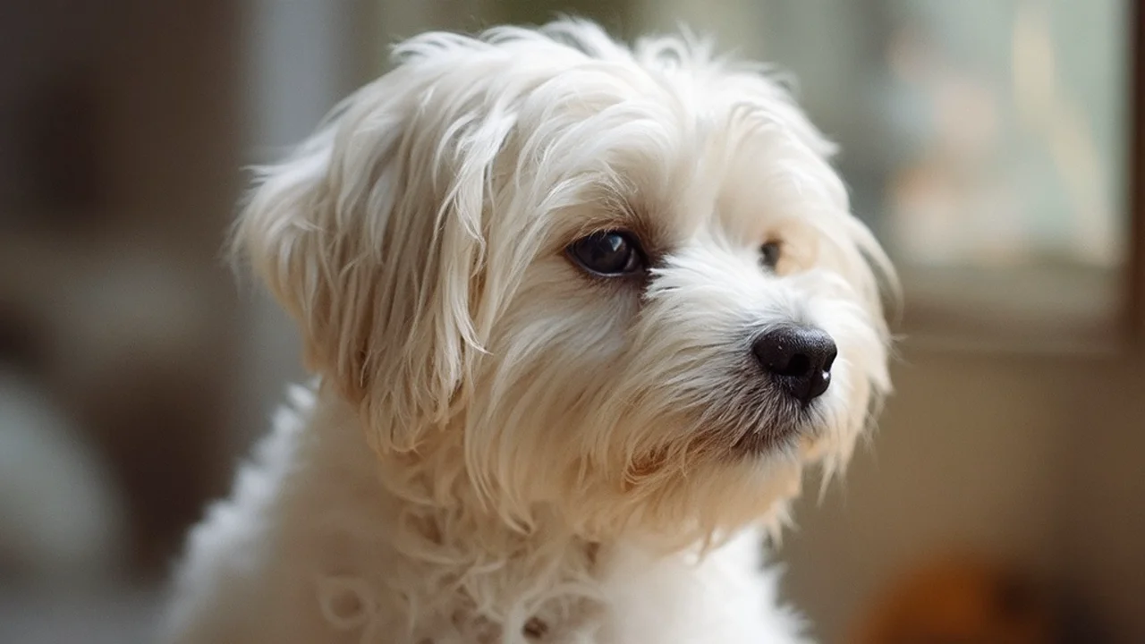 Maltese before grooming