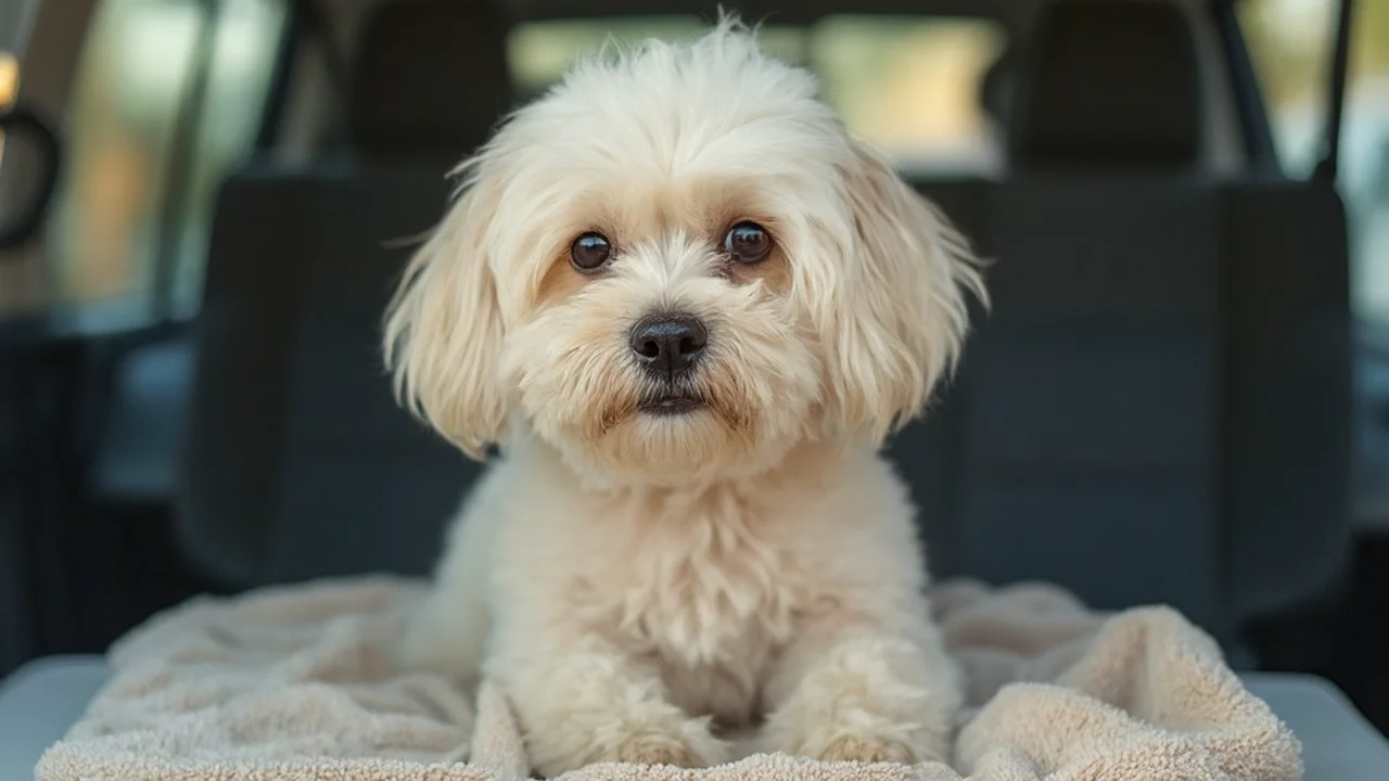 Maltipoo after de-matting grooming