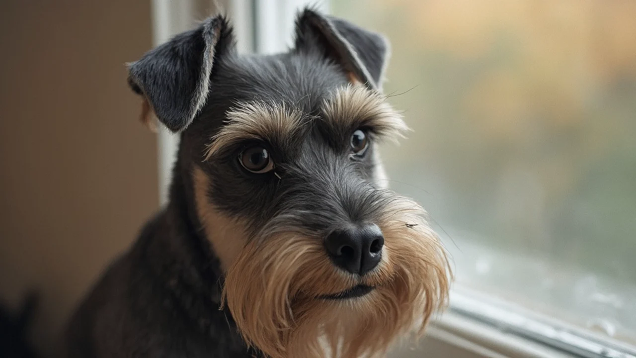 Miniature Schnauzer before grooming