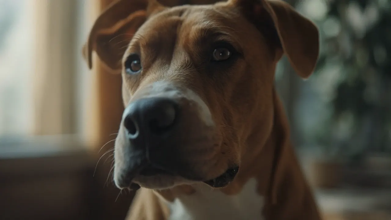 Pit Bull (American Pit Bull Terrier) after de-matting grooming