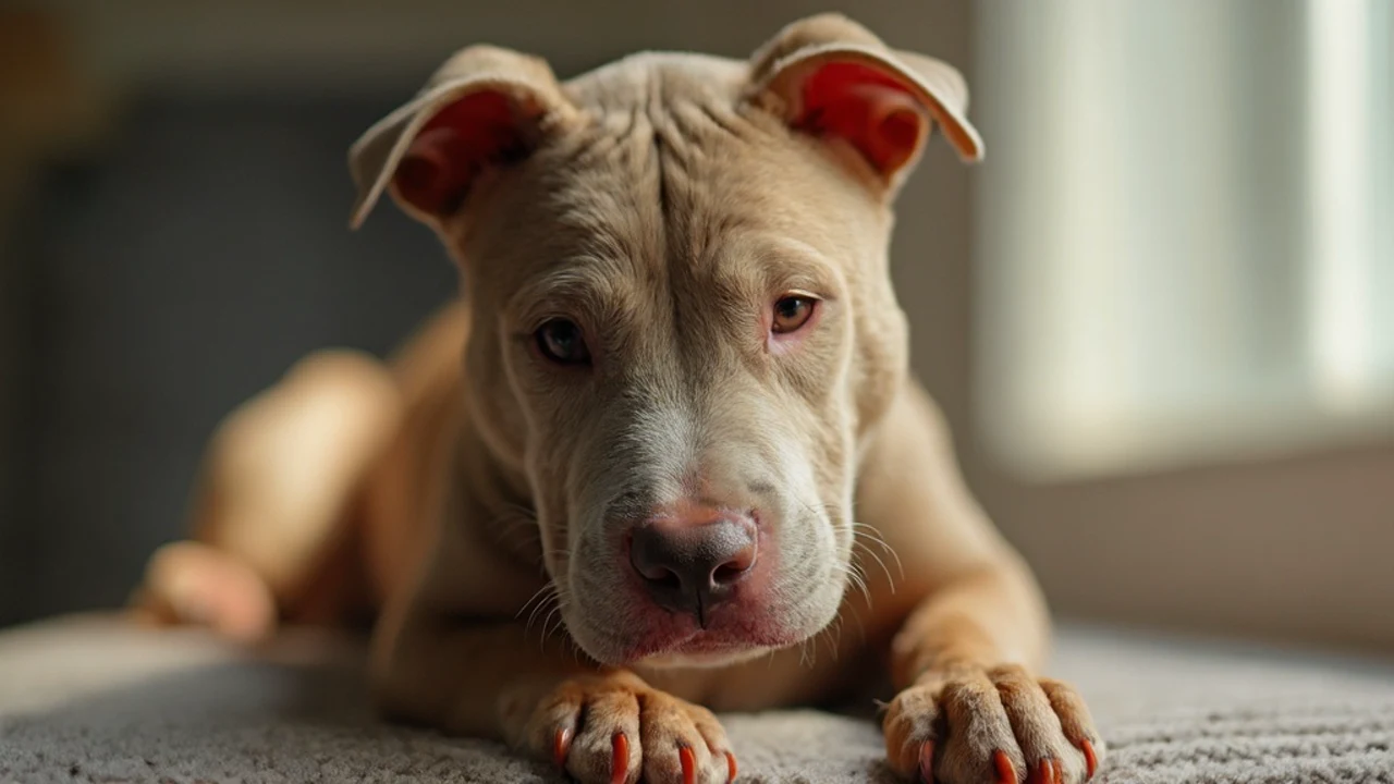 Pit Bull (American Pit Bull Terrier) after grooming