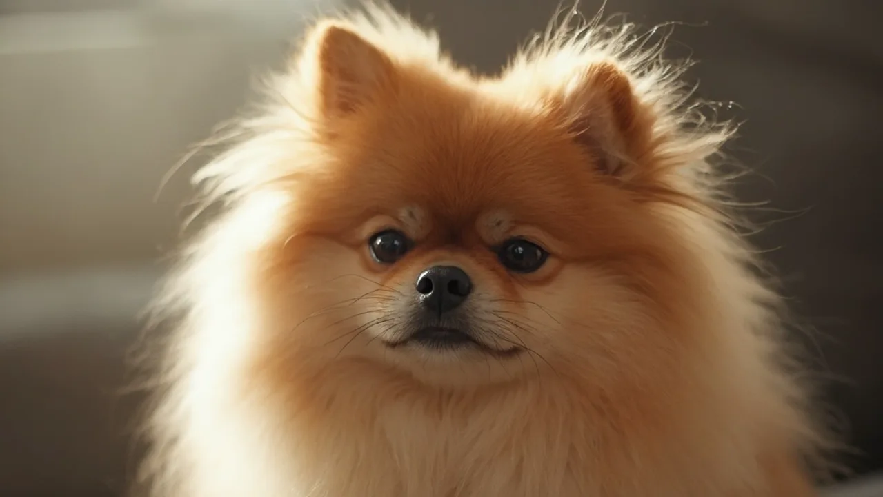 Pomeranian after de-matting grooming