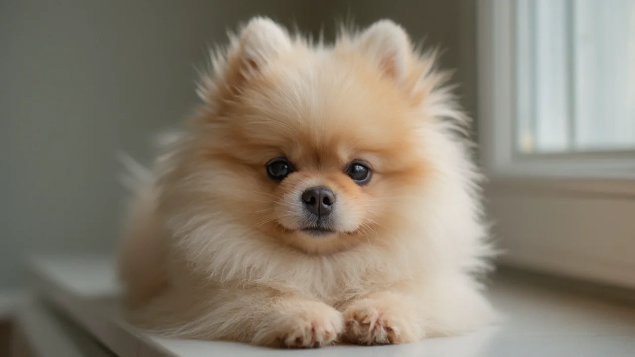 Pomeranian after maintenance trim grooming