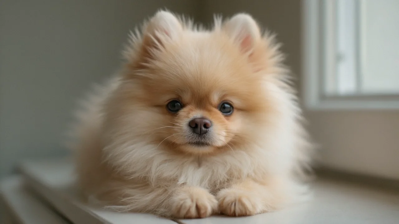 Pomeranian before grooming