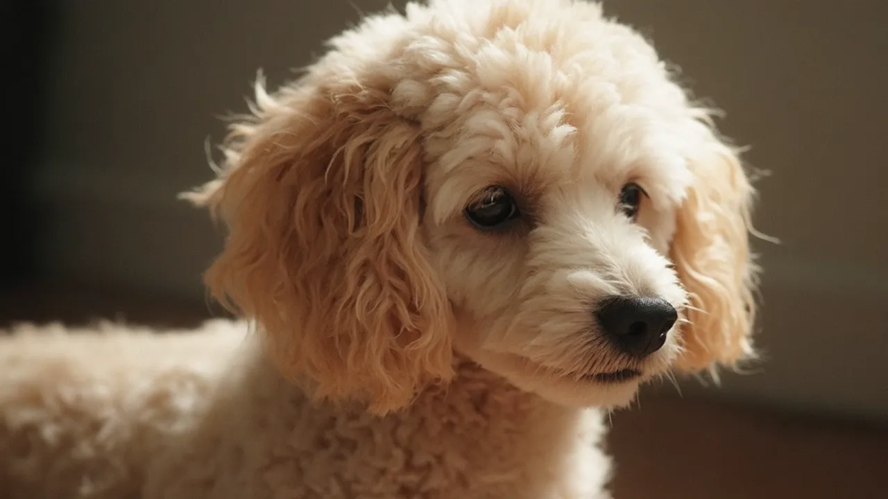 Poodle before grooming