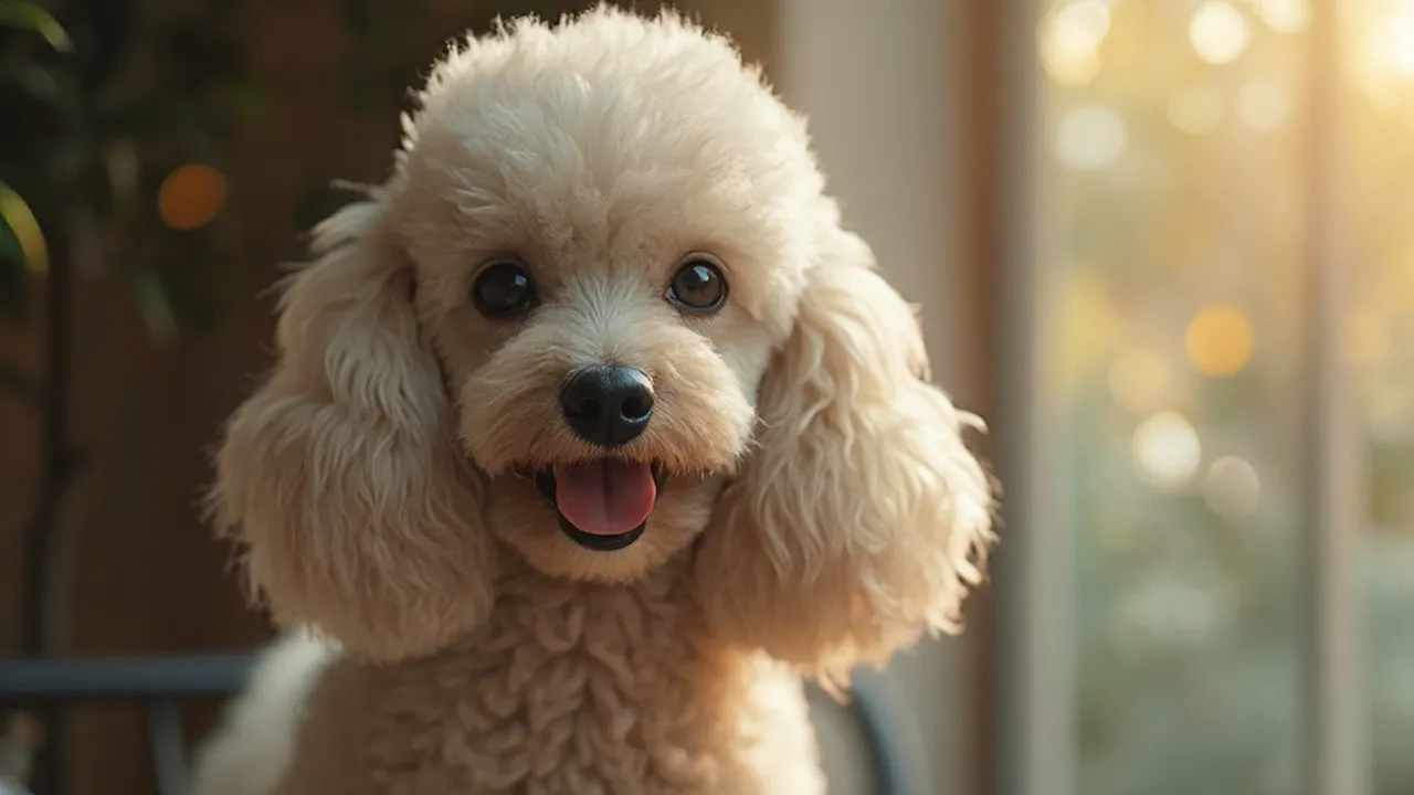 Poodle before grooming