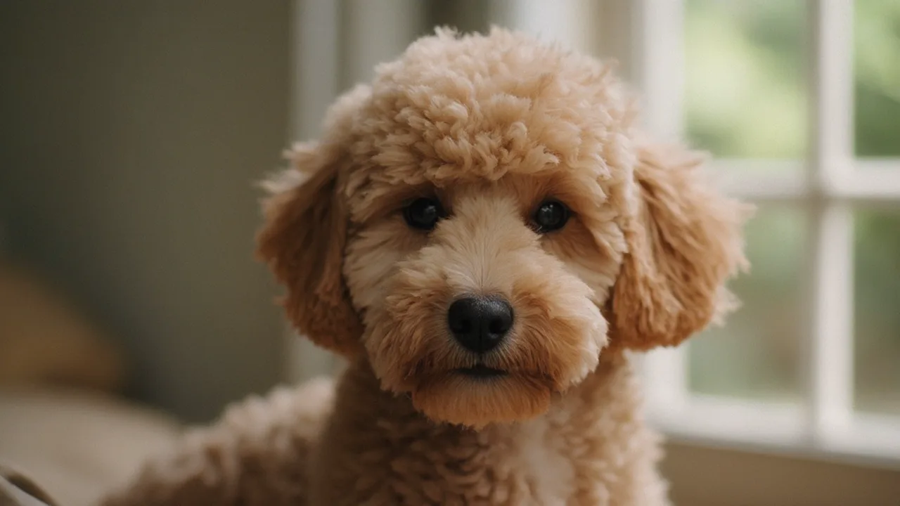 Poodle after maintenance trim grooming