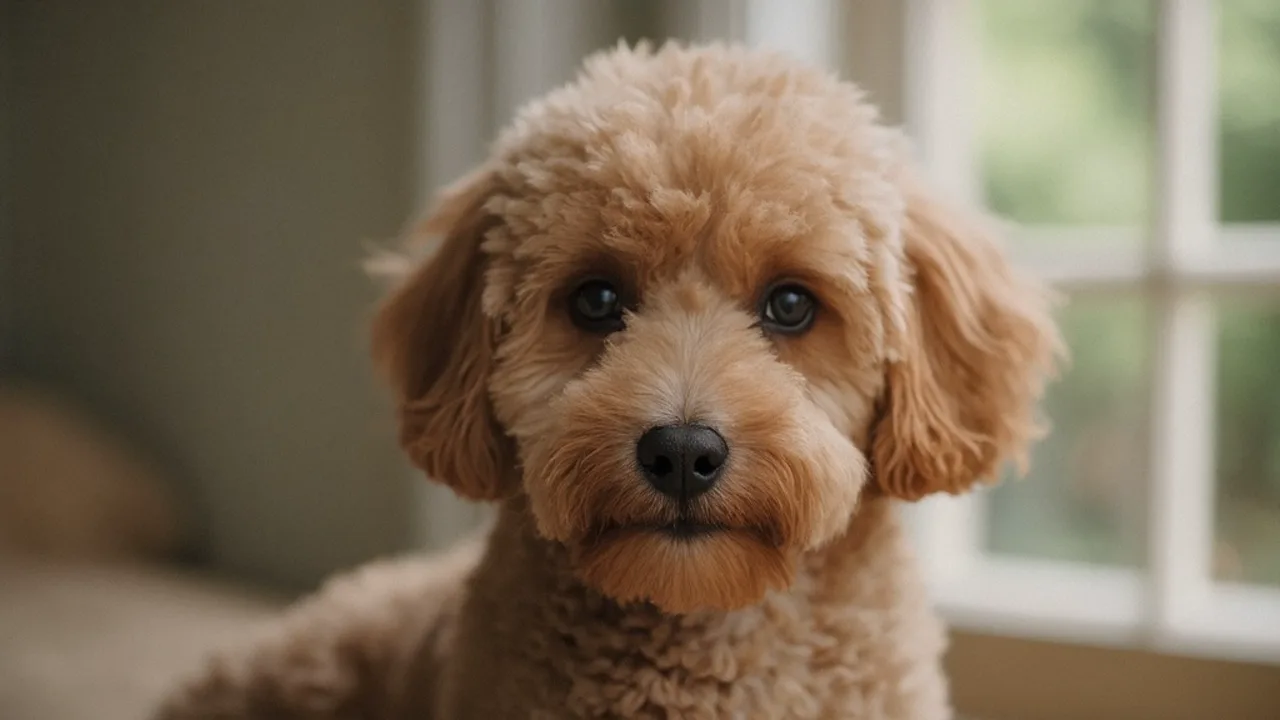 Poodle before grooming