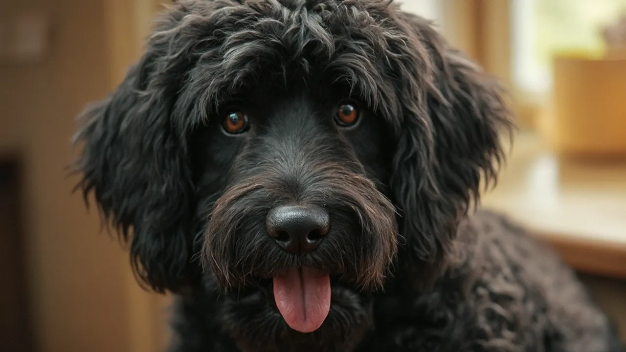 Portuguese Water Dog after de-matting grooming