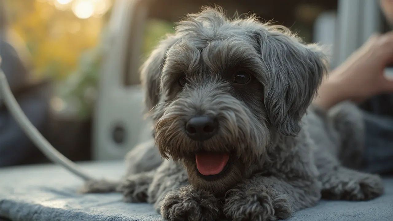 Portuguese Water Dog after grooming