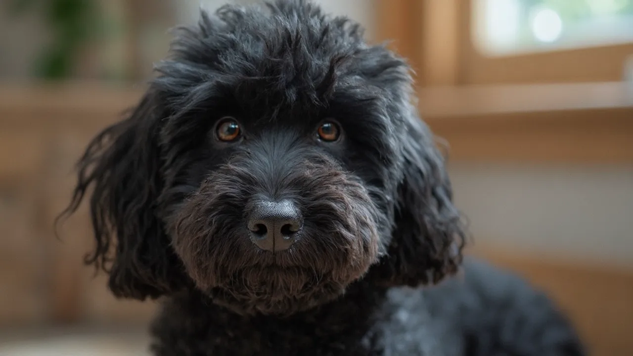 Portuguese Water Dog before grooming