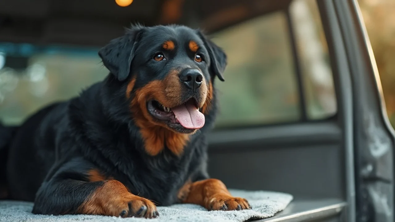 Rottweiler before grooming