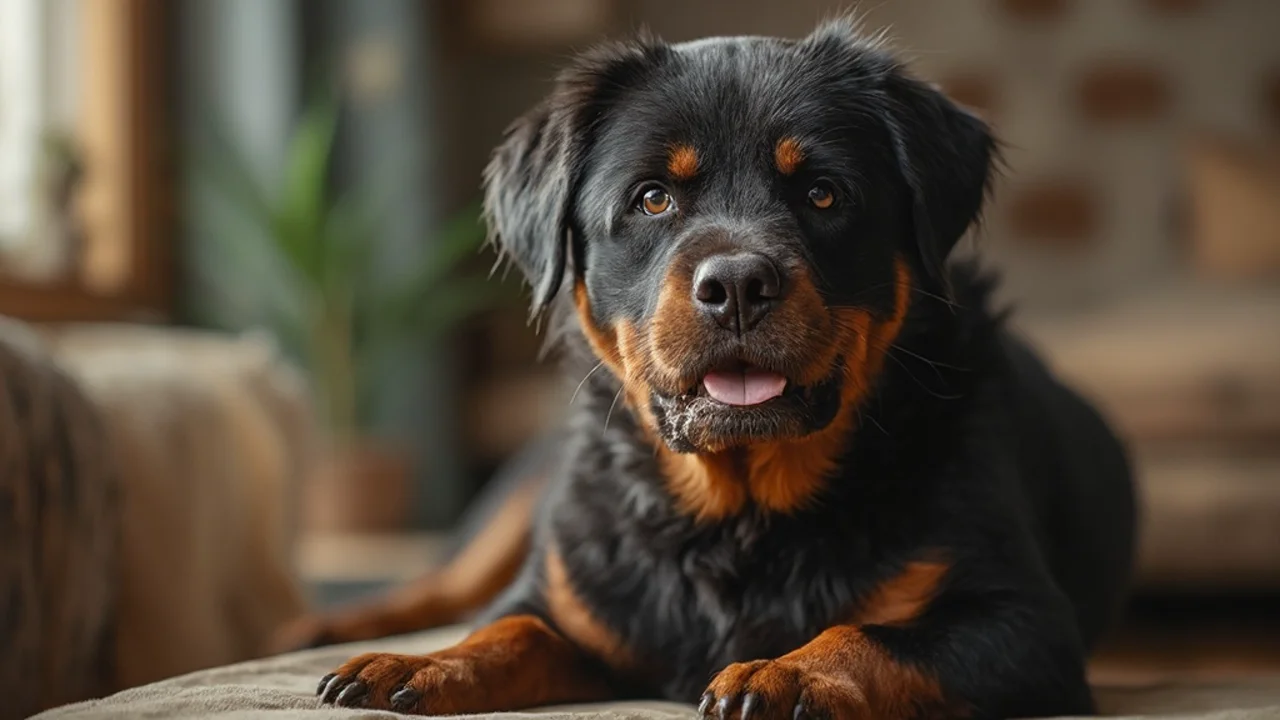 Rottweiler before grooming