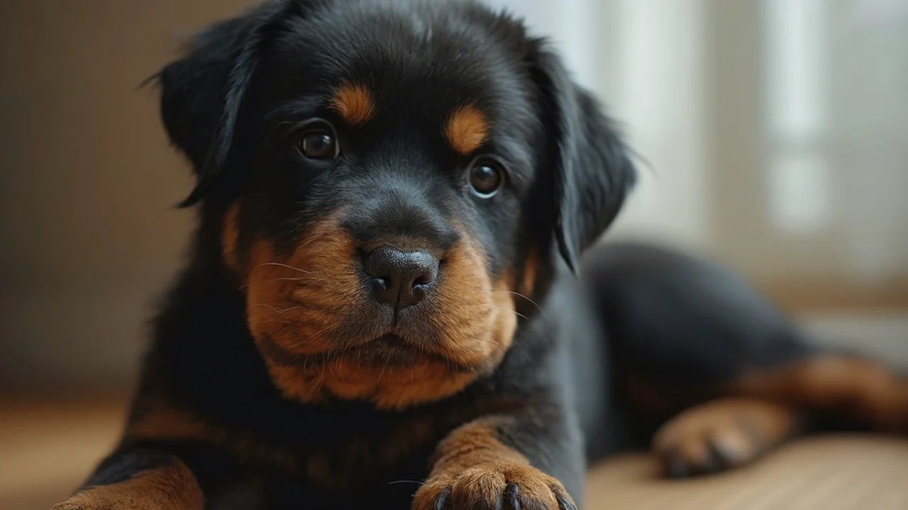 Rottweiler after maintenance trim grooming