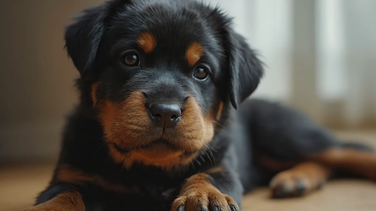 Rottweiler before grooming