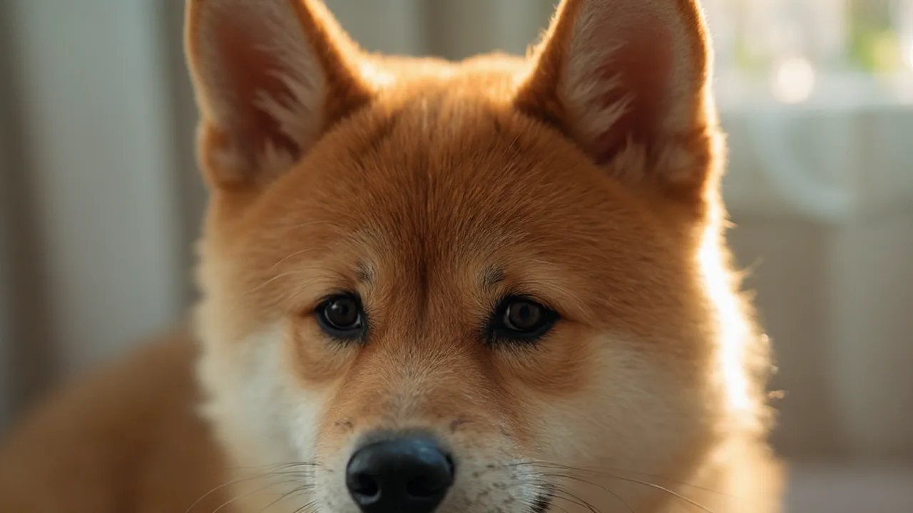 Shiba Inu after de-matting grooming